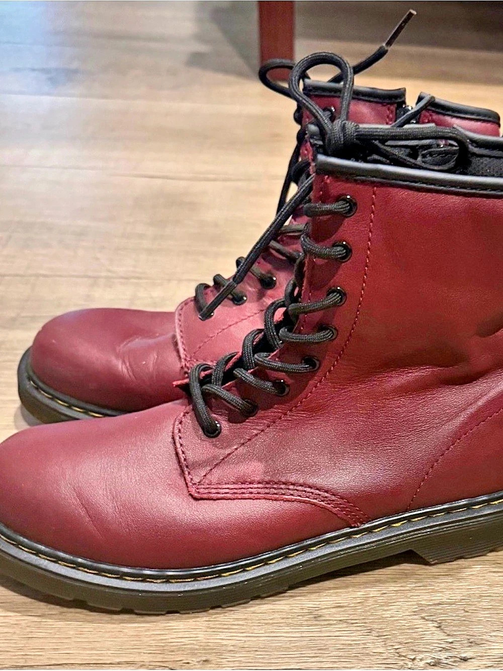 Dr. Martens 1460 8-Eye Boot with Side Zip Burgundy